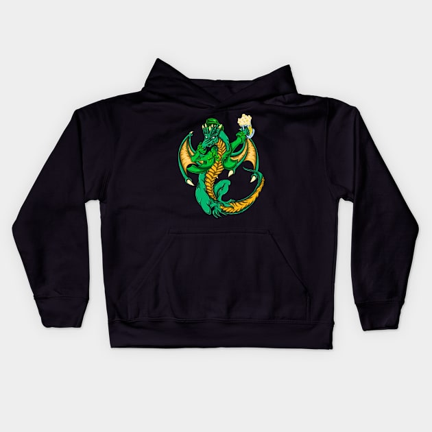 Dragon Shamrock Ireland Shenaningan St Patricks Day Kids Hoodie by ShirtsShirtsndmoreShirts